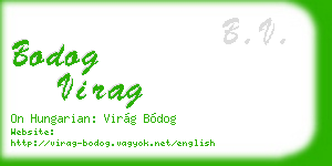 bodog virag business card