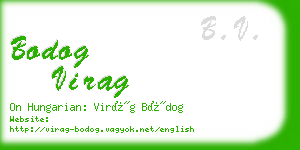 bodog virag business card